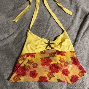 Floral Yellow Halter Top